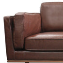3 Seater Faux Sofa Brown Lounge Set for Living Room Couch with Wooden Frame-2