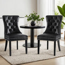 1 Set of 2 Artiss Dining Chairs Black Leather - RnR Galore