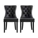 1 Set of 2 Artiss Dining Chairs Black Leather - RnR Galore