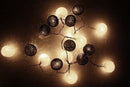 1 Set of 20 LED Black White 5cm Cotton Ball Battery Powered String Lights Xmas Gift Home Wedding Party Bedroom Decoration Outdoor Indoor Table Centrepiece - RnR Galore