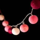 1 Set of 20 LED Pink 5cm Cotton Ball Battery Powered String Lights Christmas Gift Home Wedding Party Girl Bedroom Decoration Outdoor Indoor Table - RnR Galore