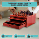 10 in 1 Wooden Chess Board Games Slide Out Checkers House Unit Set - RnR Galore