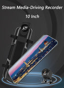 10 - Inch Dual Lens Dash Cam Mirror - 1080P FHD Touch Screen Car DVR with Rear Camera, Night Vision & G - Sensor(black) - RnR Galore