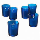 10 Pack Blue Glass Votive Tealight Candle Holders House Party Centerpiece Xmas Wedding Decor Glass Candlestick Party Decorations Bridal Baby Shower Event - RnR Galore