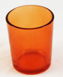 10 Pack Orange Glass Votive Tealight Candle Holders House Party Centerpiece Xmas Wedding Decor Glass Candlestick Party Decorations Bridal Baby Shower Event - RnR Galore