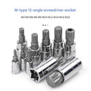 10 - Piece M - Type Spline Bit Socket Set - Chrome Steel, Polished & Quenched for Durability with Storage Case(blue) - RnR Galore