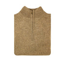100% SHETLAND RAGG WOOL Half Zip Up Knit JUMPER Pullover Mens Sweater Knitted - Nutmeg - M - RnR Galore