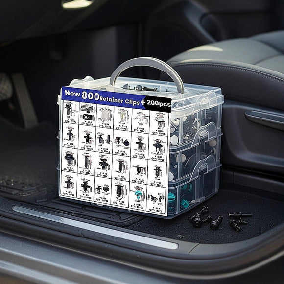 1000PCS Car Retainer Clips Auto Fasteners Push Trim Clips Pin Rivet Bumper Kit - RnR Galore