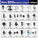 1000PCS Car Retainer Clips Auto Fasteners Push Trim Clips Pin Rivet Bumper Kit - RnR Galore