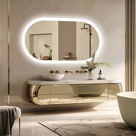 1000x500mm LED Bathroom Mirror Oval Anti - Fog Dimmable Wall Mount - RnR Galore