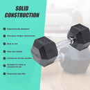 10KG Commercial Rubber Hex Dumbbell Gym Weight - RnR Galore