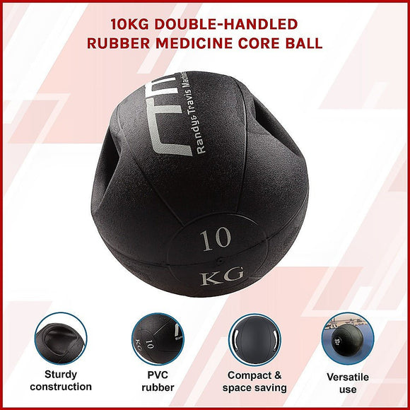 10kg Double - Handled Rubber Medicine Core Ball - RnR Galore