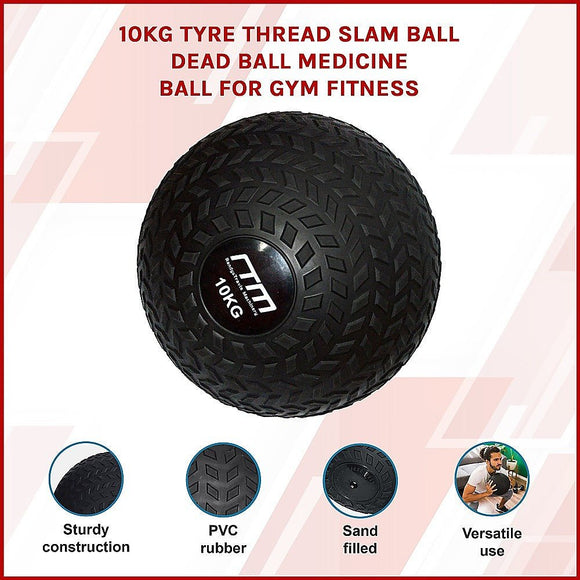 10kg Tyre Thread Slam Ball Dead Ball Medicine Ball for Gym Fitness - RnR Galore
