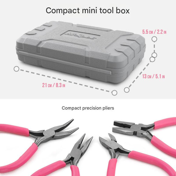 11 - Piece Precision Craft & Jewelry Making Tool Kit with Portable Case - Pliers, Screwdrivers & Tweezers for DIY Projects(green) - RnR Galore