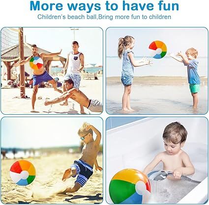 12'' Beach Ball for Kids: 14 Pack Beach Balls Bulk Inflatable Pool - Beach Balls Bulk Hawaiian Tropical Theme Christmas Party Decorations Favors Supplies - RnR Galore