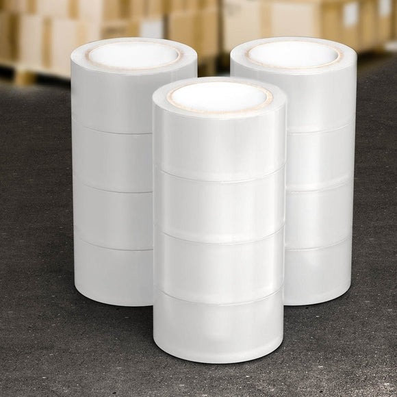 12 Rolls Packing Packaging Tape Sticky Clear Sealing Tapes Transparent 48mmx75m - RnR Galore