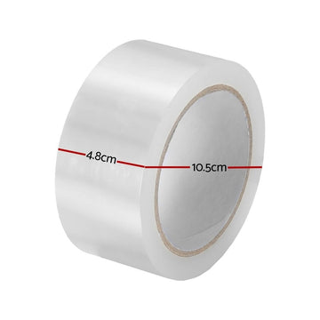 12 Rolls Packing Packaging Tape Sticky Clear Sealing Tapes Transparent 48mmx75m - RnR Galore