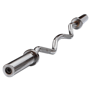 120cm Chrome Olympic EZ Curl Bar – Weightlifting Barbell for Home Gym Training - RnR Galore