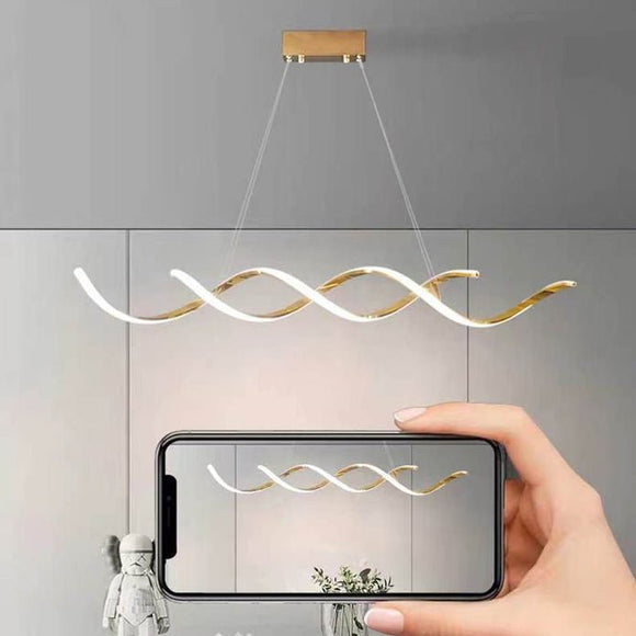 120cm Modern Minimalist Titanium Gold Pendant Light Adjustable LED Chandelier - RnR Galore