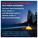 12V 100AH Deep Cycle Battery Box Portable Power Storage Marine Solar USB Camping - RnR Galore