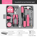 13 - Piece Essential Household Tool Kit - Compact Home Repair & DIY Set with Storage Case(pink) - RnR Galore