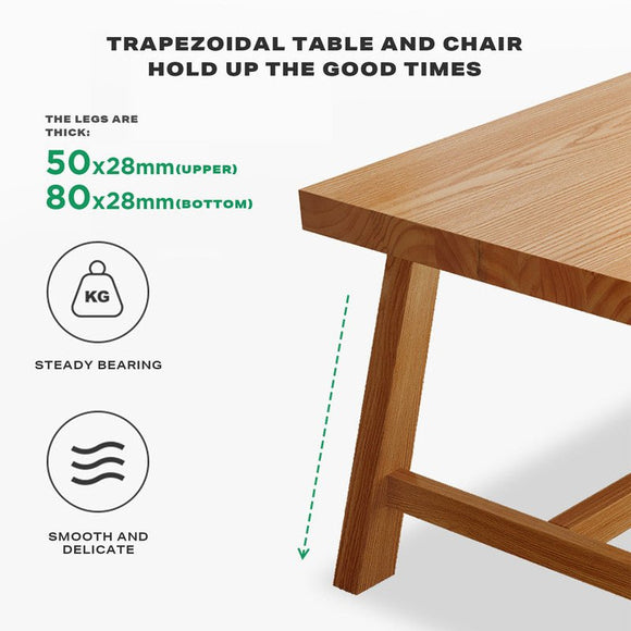 1.4M Solid Wood Dining Table Square Dining Table Dining Table Kitchen Furniture - RnR Galore