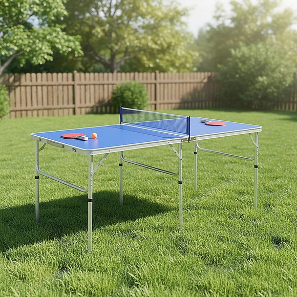 152cm Portable Tennis Table, Folding Ping Pong Table Game Set - RnR Galore