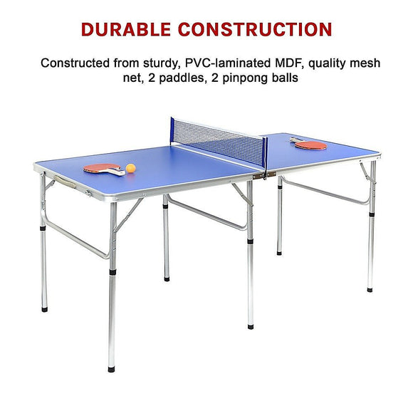 152cm Portable Tennis Table, Folding Ping Pong Table Game Set - RnR Galore