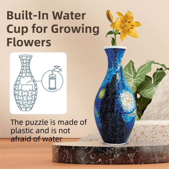 160 PCS Pop Art 3D Puzzle Vase - DIY Interlocking Flower Vase Kit, Home Decorative and Toy Gift for Mom - RnR Galore