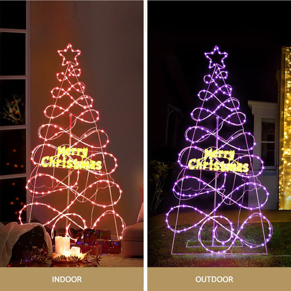 1.7M Christmas Tree 230 LED RGB Motif Lights Jingle Jollys - RnR Galore