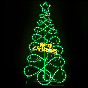 1.7M Christmas Tree 230 LED RGB Motif Lights Jingle Jollys - RnR Galore