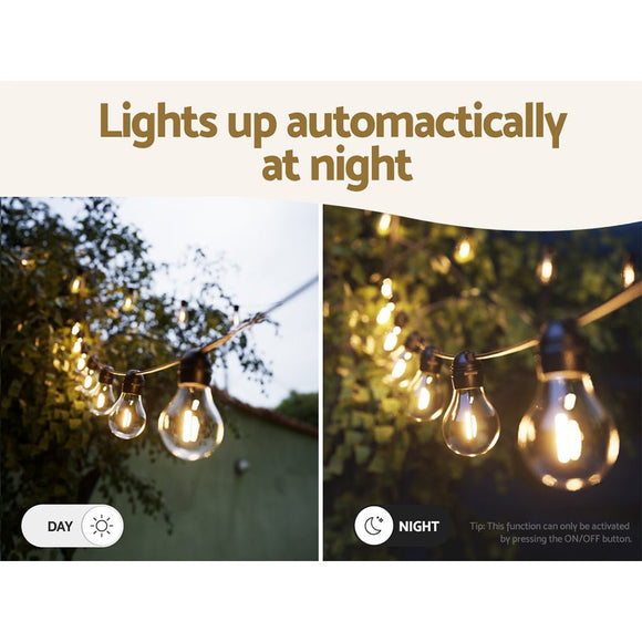 17m Solar Festoon Lights Outdoor LED String Light Christmas Decorations Party - RnR Galore