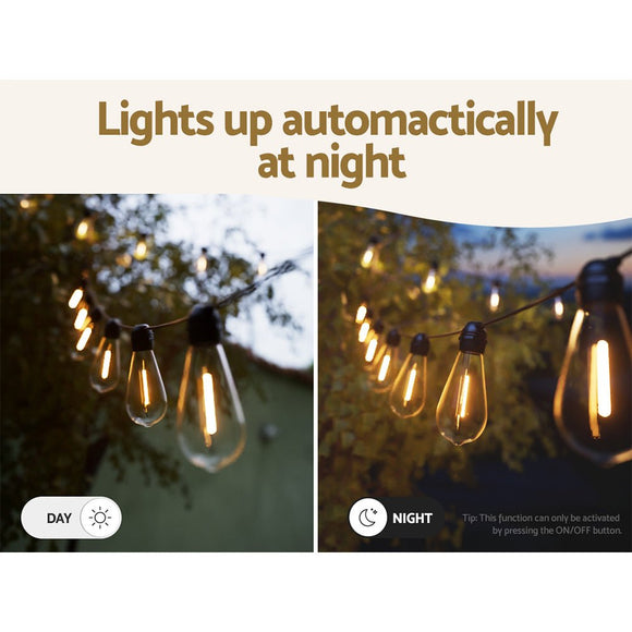 17m Solar Festoon Lights Outdoor LED String Light Christmas Party Decor - RnR Galore
