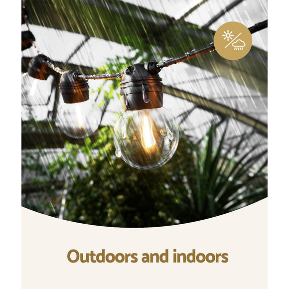 17m Solar Festoon Lights Outdoor LED String Light Christmas Wedding Decor - RnR Galore