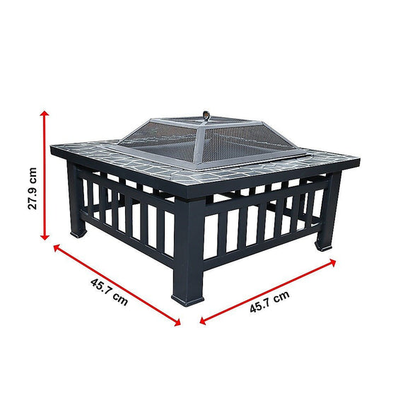 18" Square Metal Fire Pit Outdoor Heater - RnR Galore