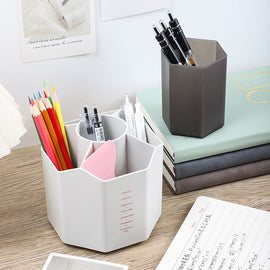 1pc 360 Rotating Plastic Desk Pen Organizer ， Dual - Purpose Art Supply Pencil Cup for Office, School, Home - RnR Galore