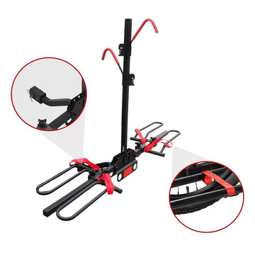 2 Bicycle Bike Rack Rear Car Carrier 2" Hitch Mount Platform Foldable - RnR Galore