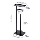 2 - in - 1 Freestanding Toilet Paper Holder - Thick Carbon Steel with Matte Black Finish, Storage Top and 2 * Paper Roll Holder - RnR Galore