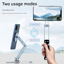 2 - in - 1 Magnetic Folding Stand for Phones & Tablets - Adjustable Aluminum Desktop & Handheld Holder(silver) - RnR Galore