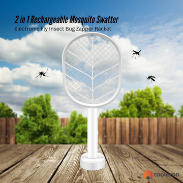 2 in 1 Rechargeable Mosquito Swatter - Electronic Fly Insect Bug Zapper Racket - RnR Galore
