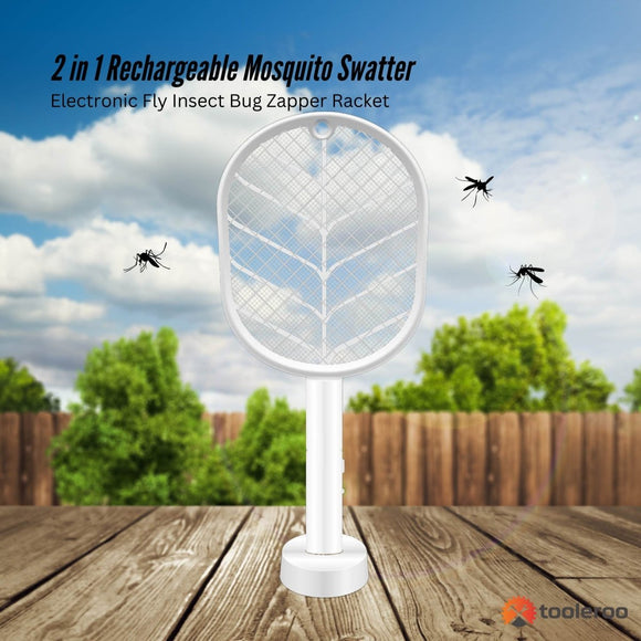 2 in 1 Rechargeable Mosquito Swatter - Electronic Fly Insect Bug Zapper Racket - RnR Galore