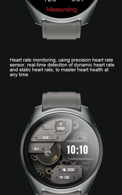 2 - in - 1 Smartwatch /Earphones & Charging Dock | 4GB MP3, Health Tracker | Titanium Grey | World’s First Patented - RnR Galore