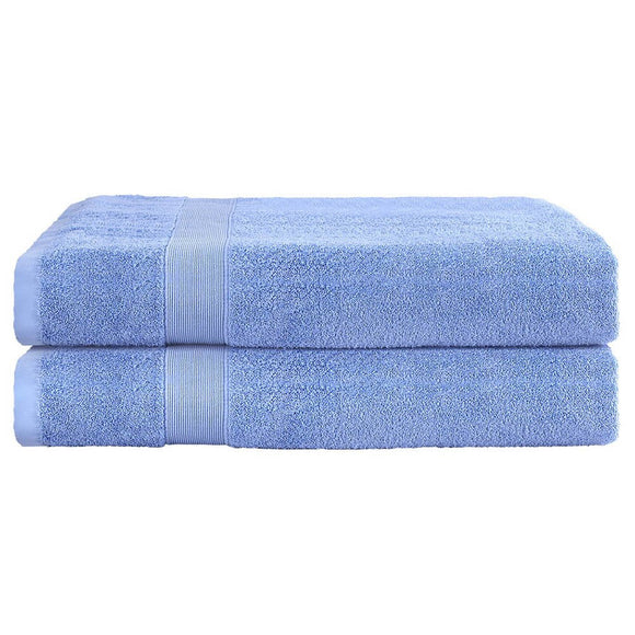 2 Pack Bath Sheets Set Cotton Extra Large Towel Blue - RnR Galore
