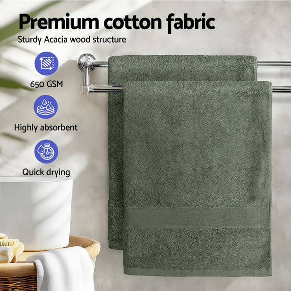 2 Pack Bath Sheets Set Cotton Extra Large Towel Green - RnR Galore