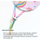 2 - Pack Girls' Sun Protection Swim Cap Set - Cute Cartoon Rainbow Horse Pattern, Quick Dry Nylon Swimming & Wading Hat - RnR Galore