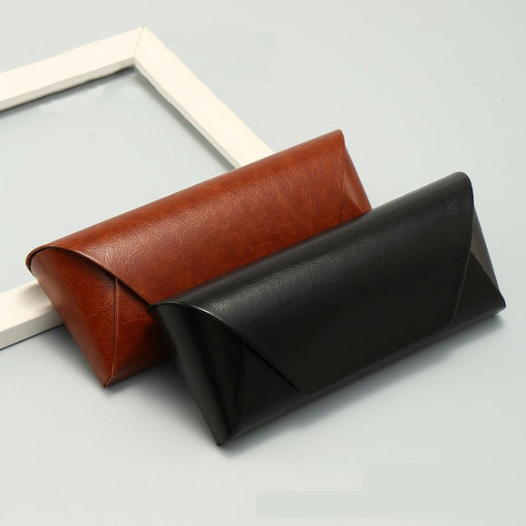 2 Pcs Brown Vintage Style PU Leather Eyewear Case - Protective Hard Shell with Soft Lining - RnR Galore