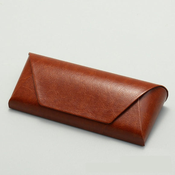 2 Pcs Brown Vintage Style PU Leather Eyewear Case - Protective Hard Shell with Soft Lining - RnR Galore