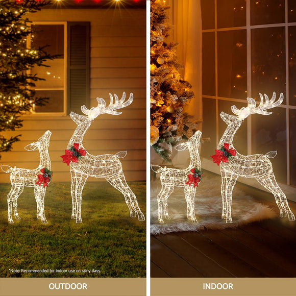 2 PCS Christmas Lights 170 LED Fairy Light Reindeer Decorations Jingle Jollys - RnR Galore