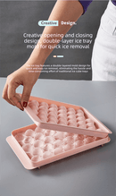 2 PCS Large Diamond Ice Cube Trays with Lids 4 Cavity Geometric Sphere Ice Ball Maker Mould Stackable Hard Plastic for Whiskey Cocktails Pink - RnR Galore