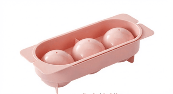 2 PCS Large Round Ice Cube Trays with Lids 3 Cavity Sphere Ice Ball Maker Mould Stackable Hard Plastic Slow Melting for Whiskey Cocktails Pink - RnR Galore